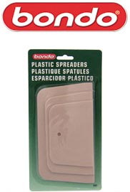 3 plastic spreaders for easy mixing and application of body filler and spot putty.