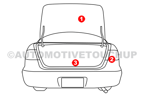 Buick Paint Code Location Diagram 3/4 View Buick Paint Code Location Diagram 3/4 View