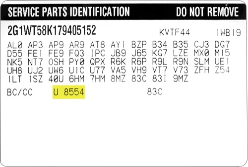 Location of Your Oldsmobile's Paint Code